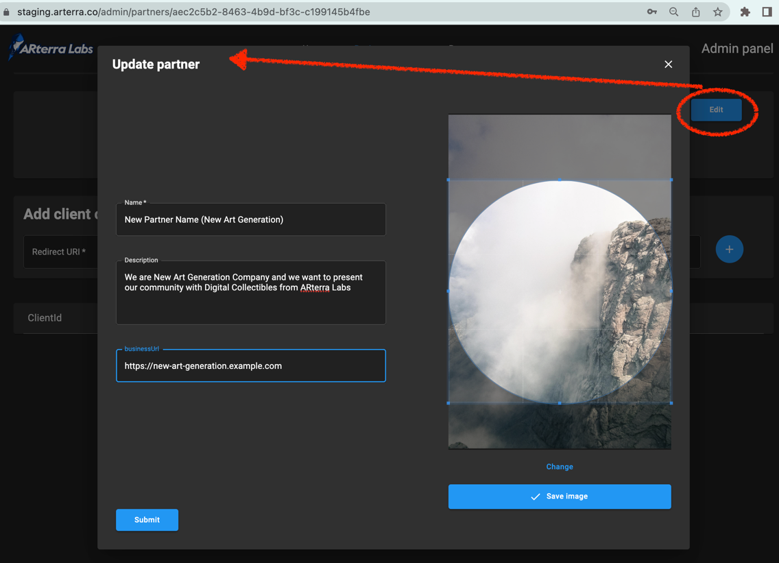 Business Partner Edit