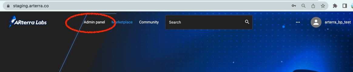 Business Partner Navigate to Admin Panel