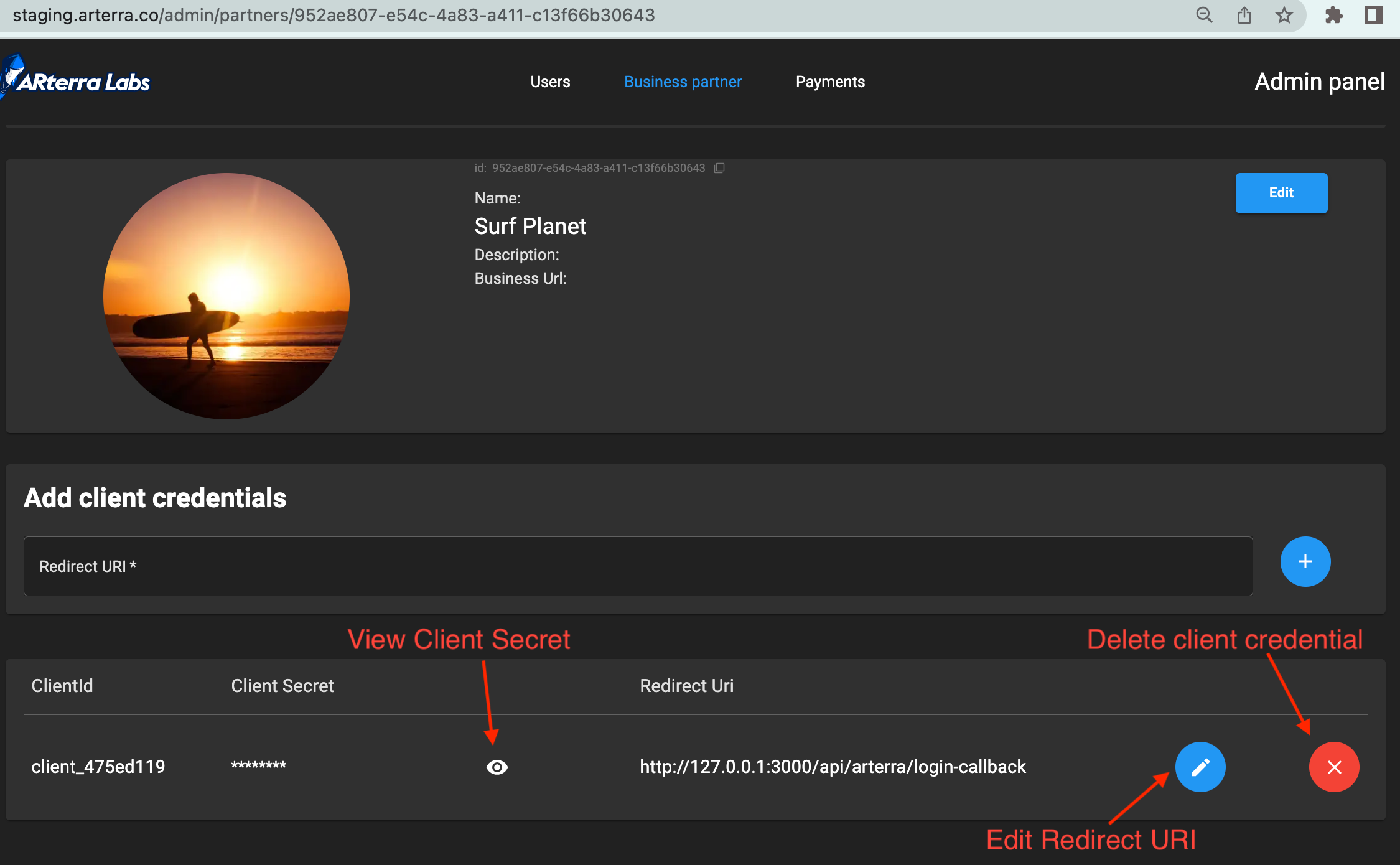 BP create credentials