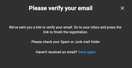 Email verification prompt